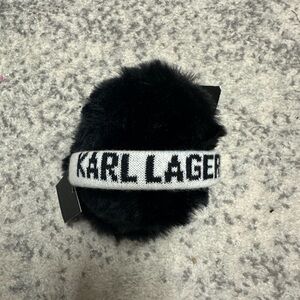 Karl Lagerfeld Black Faux Fur Earmuffs